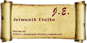 Jelencsik Etelka névjegykártya