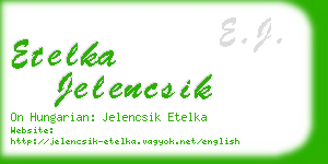 etelka jelencsik business card